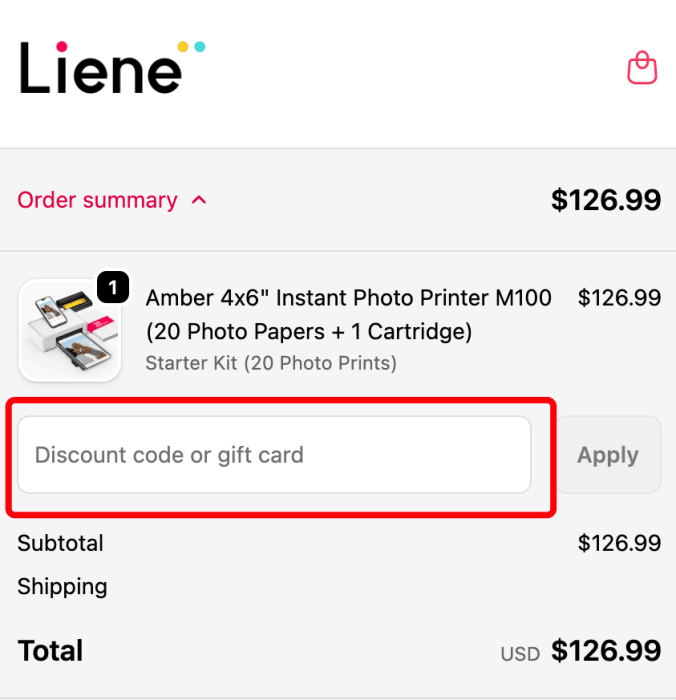 Where to enter Liene promo code How to use Liene promo code