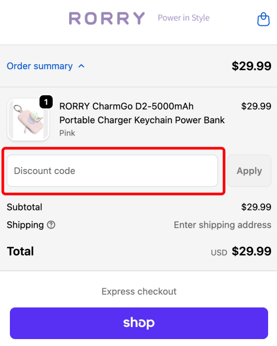 Where to enter RORRY promo code How to use RORRY promo code