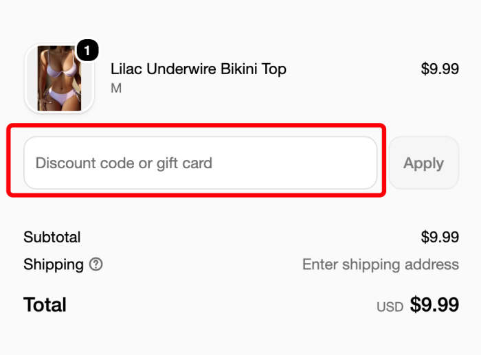 Where to enter FloralKini promo code How to use FloralKini promo code