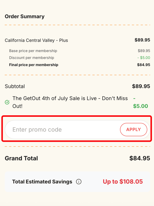 Where to enter GetOut promo code How to use GetOut promo code