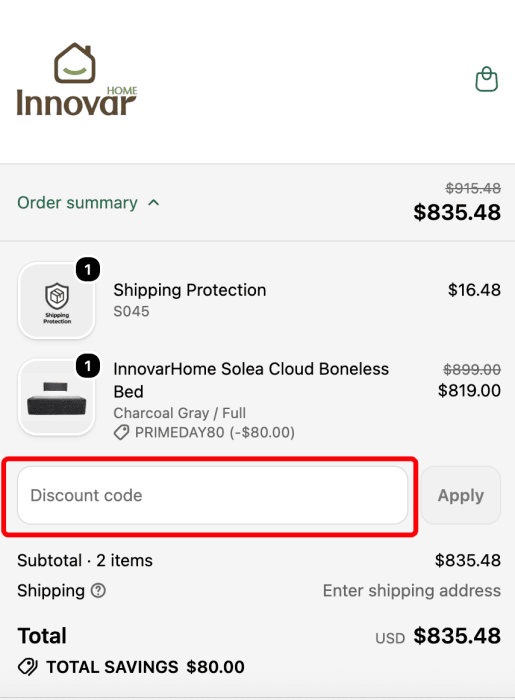 How to use InnovarHome promo code