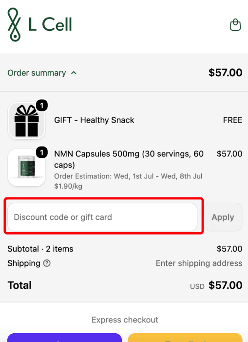 Where to enter L Cell promo code How to use L Cell promo code