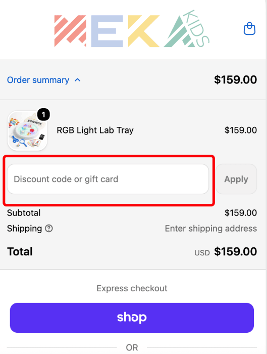 Where to enter Meka Sensory Play promo code How to use Meka Sensory Play promo code