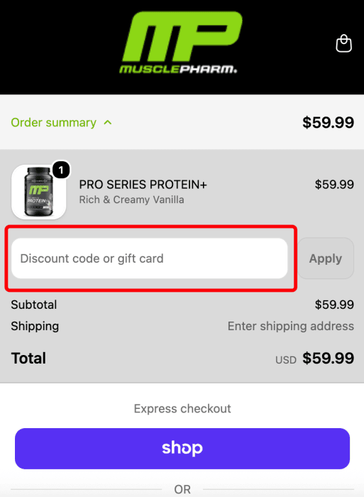 Where to enter MusclePharm promo code How to use MusclePharm promo code