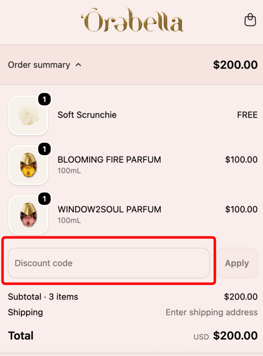 Where to enter Orebella promo code How to use Orebella promo code