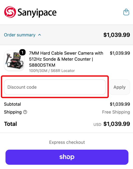 How to use Sanyipace promo code