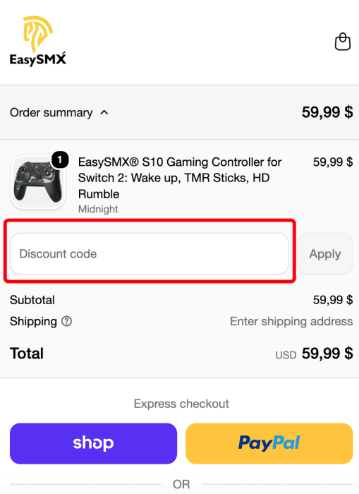How to use EasySMX promo code