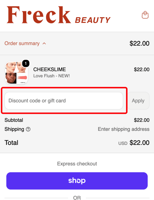 Where to enter Freck Beauty promo code How to use Freck Beauty promo code