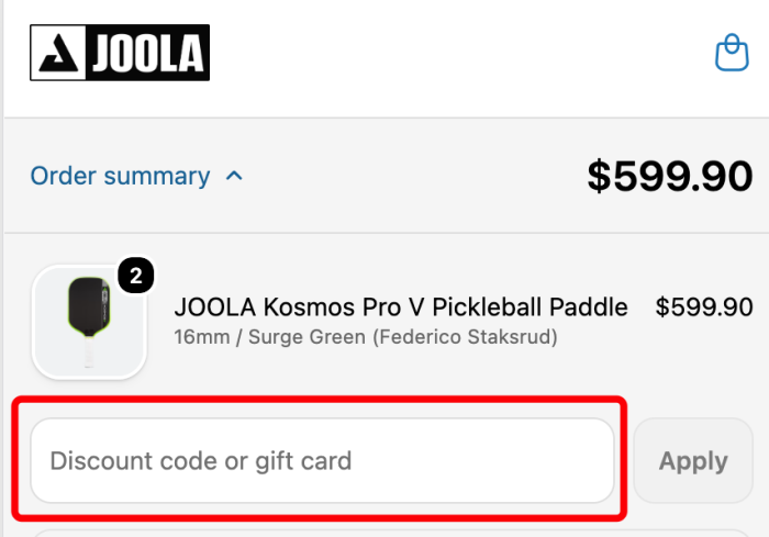 Where to enter JOOLA promo code How to use JOOLA promo code