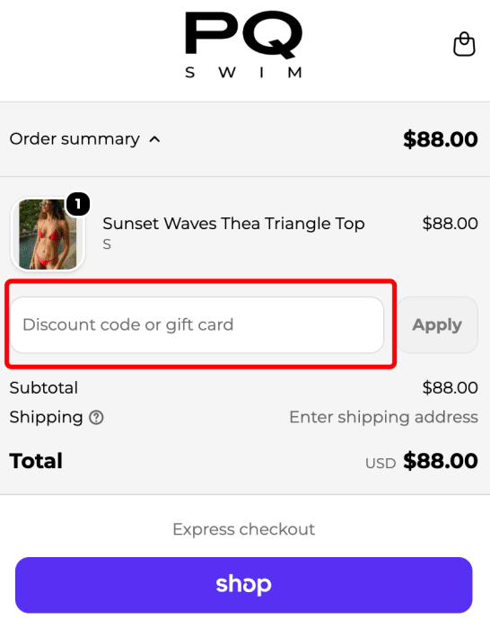 Where to enter PQ Swim promo code How to use PQ Swim promo code