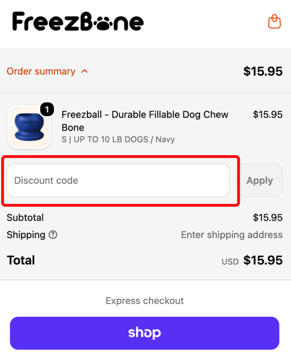 Where to enter Freezbone promo code How to use Freezbone promo code