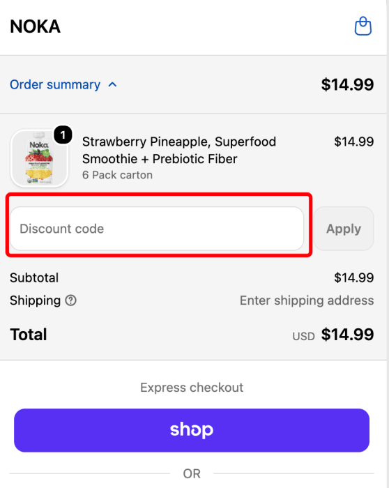 Where to enter Noka promo code How to use Noka promo code