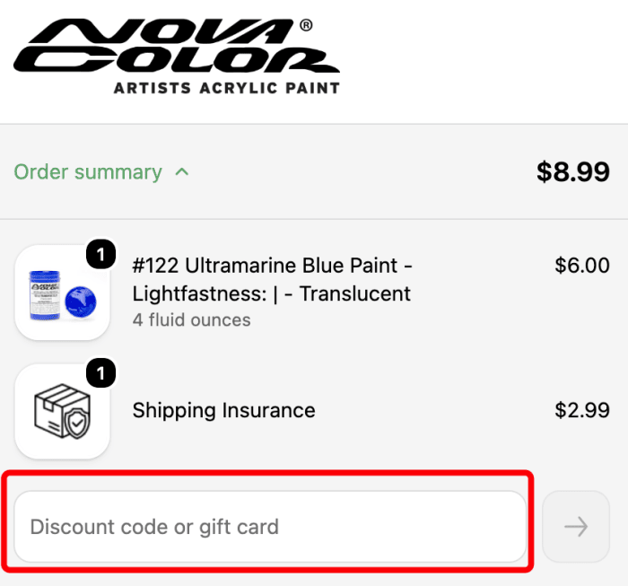 How to use Nova Color promo code