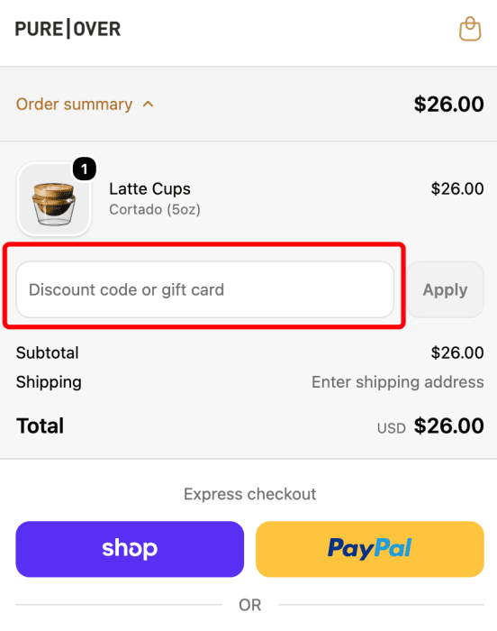 Where to enter Pure Over promo code How to use Pure Over promo code