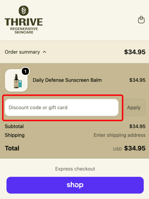 Where to enter Thrive Natural Care promo code How to use Thrive Natural Care promo code