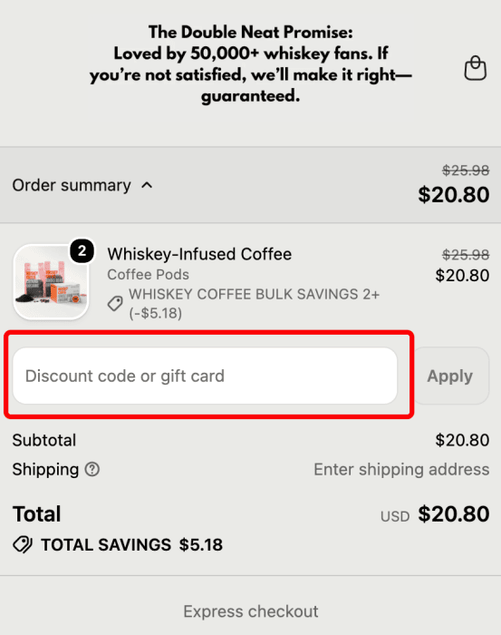 Where to enter Double Neat promo code How to use Double Neat promo code