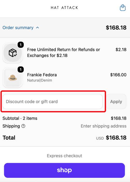 Where to enter Hat Attack promo code How to use Hat Attack promo code