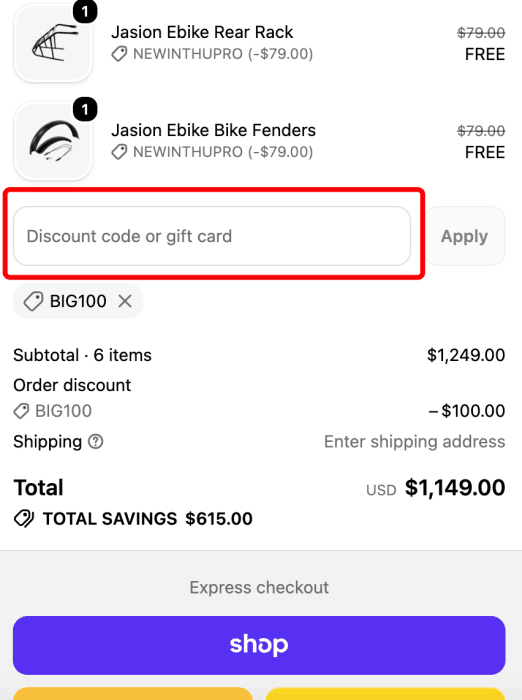 Where to enter JasionBike promo code How to use JasionBike promo code