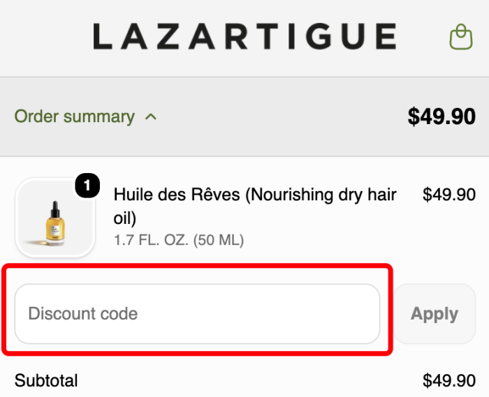 How to use Lazartigue promo code