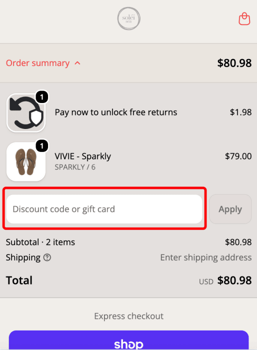 Where to enter Solei Sea promo code How to use Solei Sea promo code