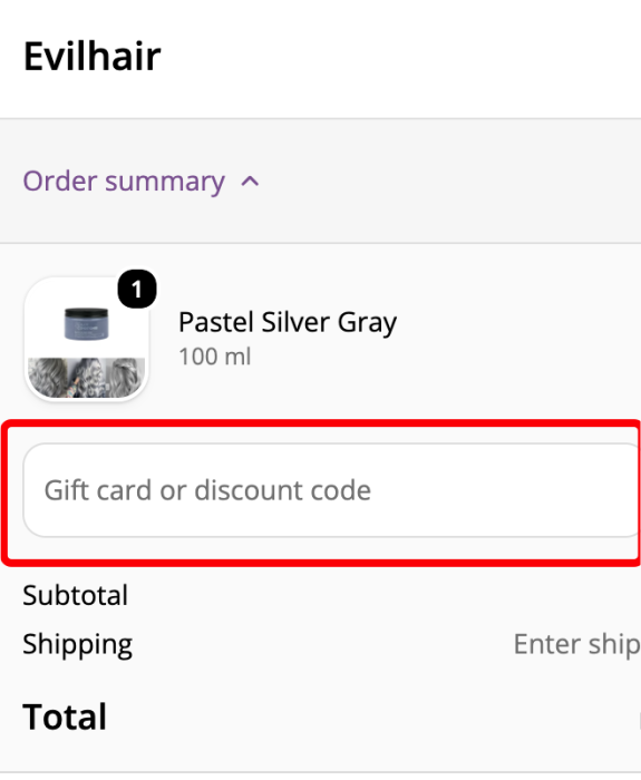 Where to enter Evil Hair promo code How to use Evil Hair promo code