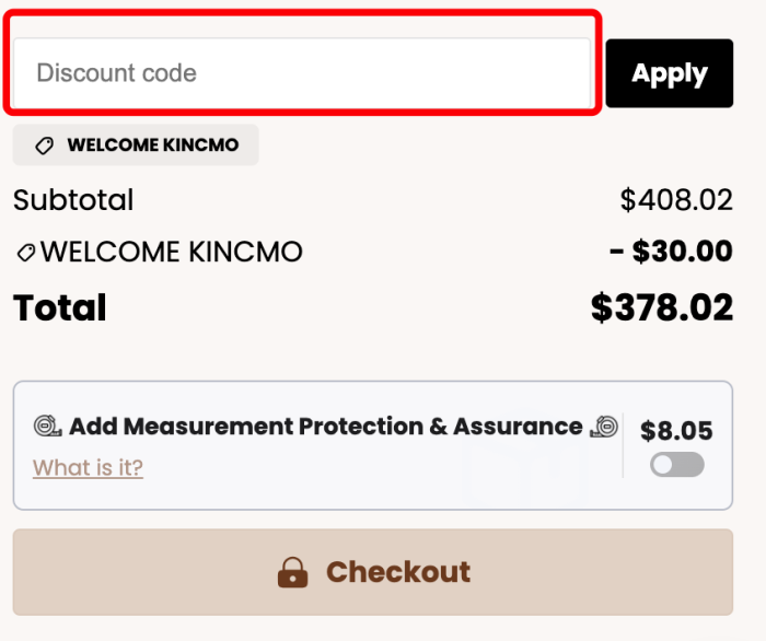 Where to enter Kincmo promo code How to use Kincmo promo code