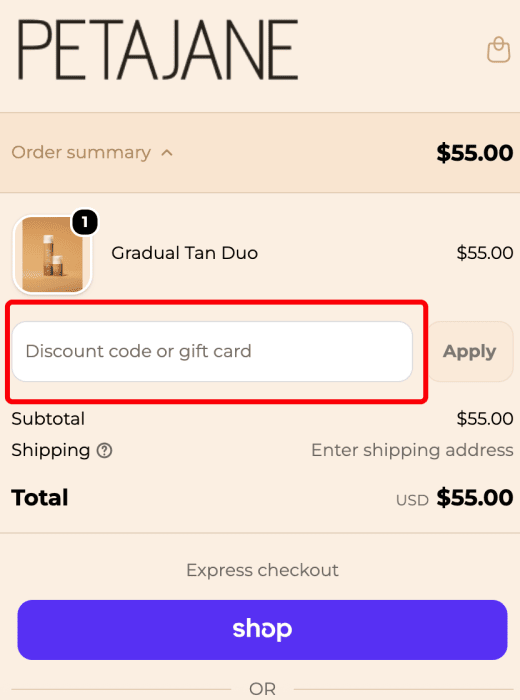 Where to enter Peta Jane Beauty promo code How to use Peta Jane Beauty promo code