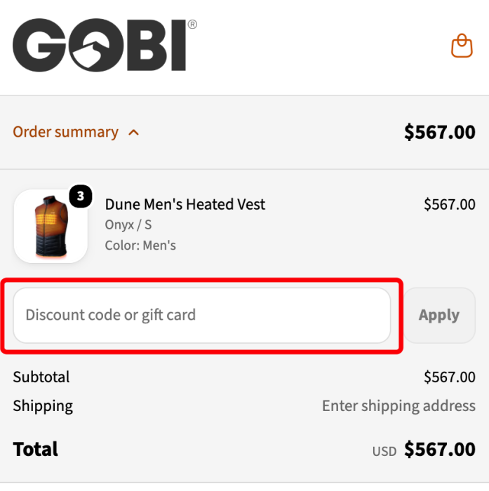 Where to enter Gobi Heat promo code How to use Gobi Heat promo code