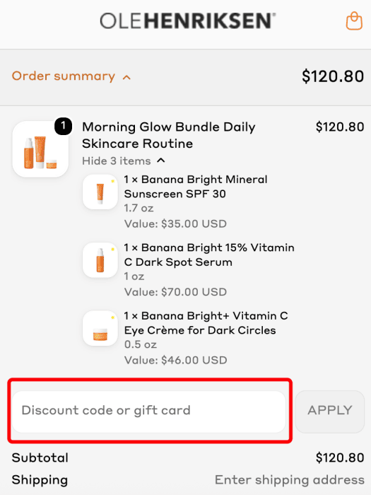 How to use Ole Henriksen promo code