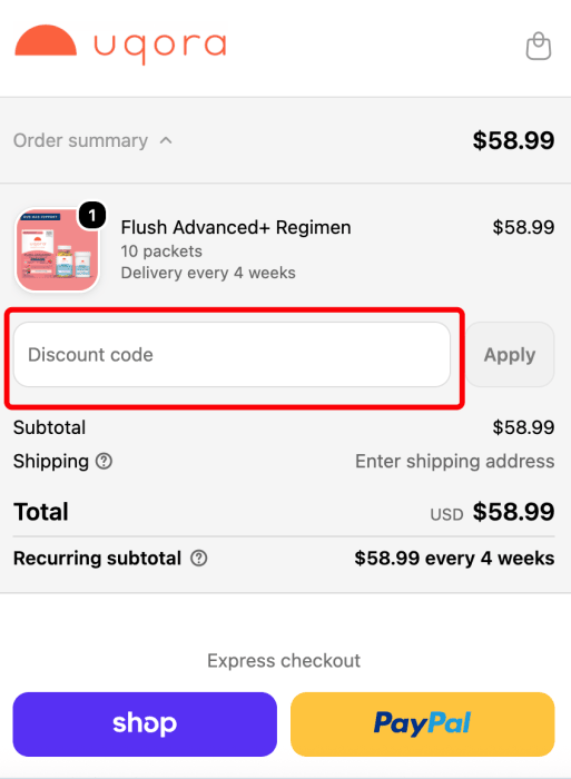 How to use Uqora promo code