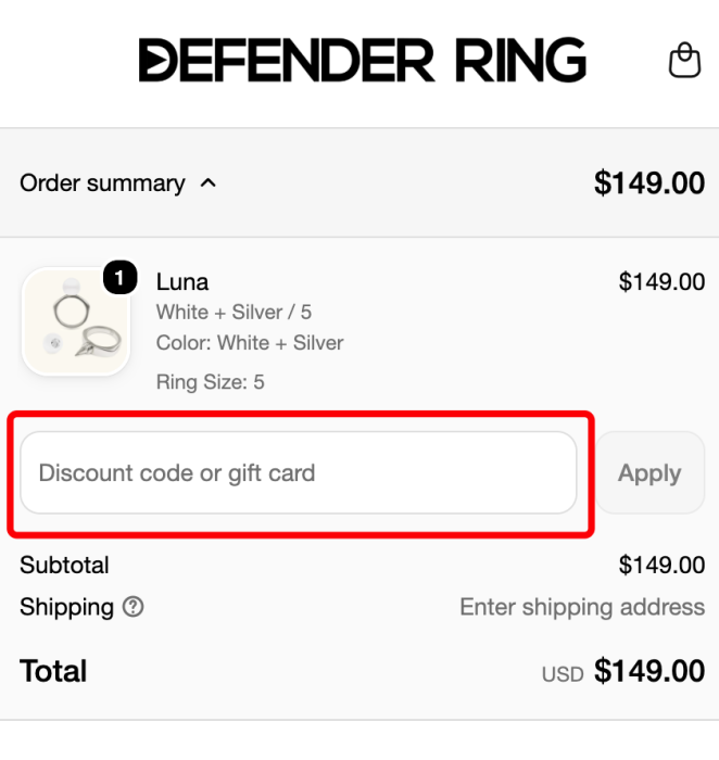 Where to enter Defender Ring promo code How to use Defender Ring promo code