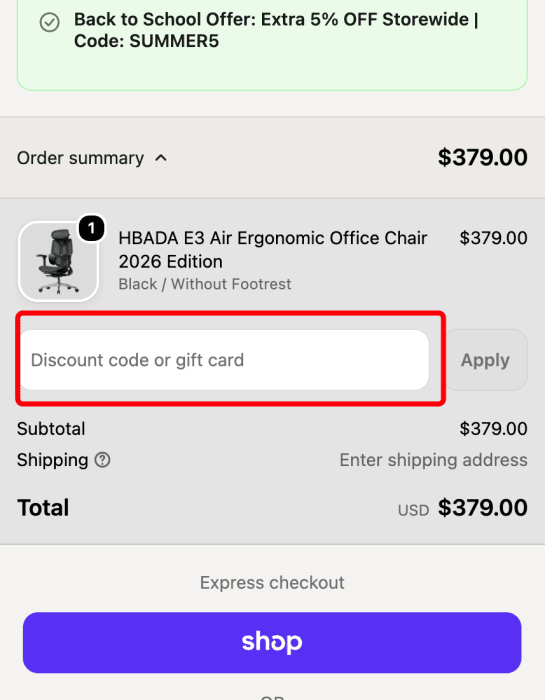 How to use HBADA promo code