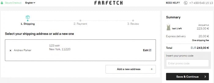 Where to enter FARFETCH promo code How to use FARFETCH promo code