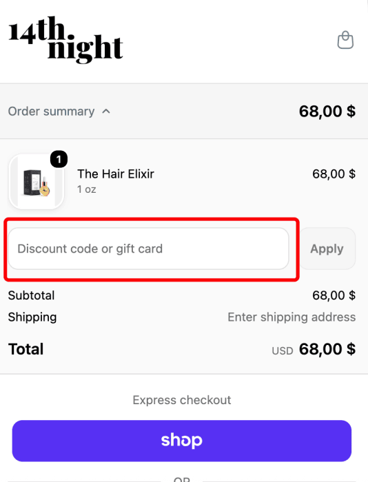 How to use 14th Night promo code