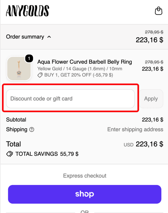 Where to enter Anygolds promo code How to use Anygolds promo code