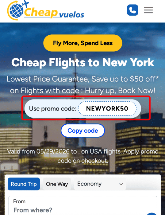 Where to enter Cheapvuelos promo code How to use Cheapvuelos promo code