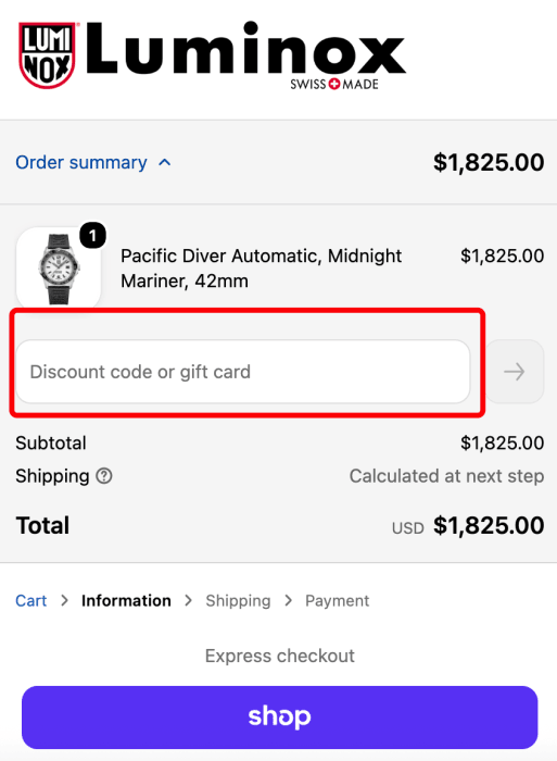 Where to enter Luminox Watches promo code How to use Luminox Watches promo code