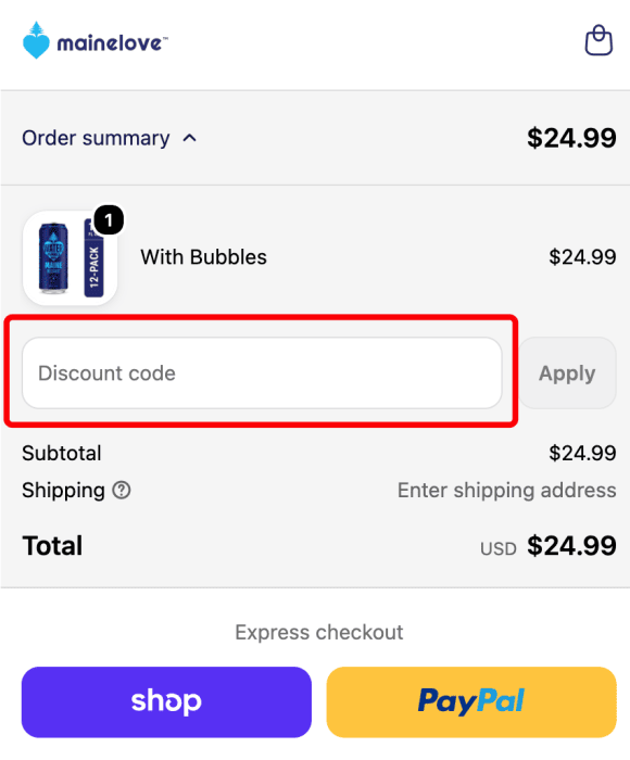 Where to enter Mainelove promo code How to use Mainelove promo code