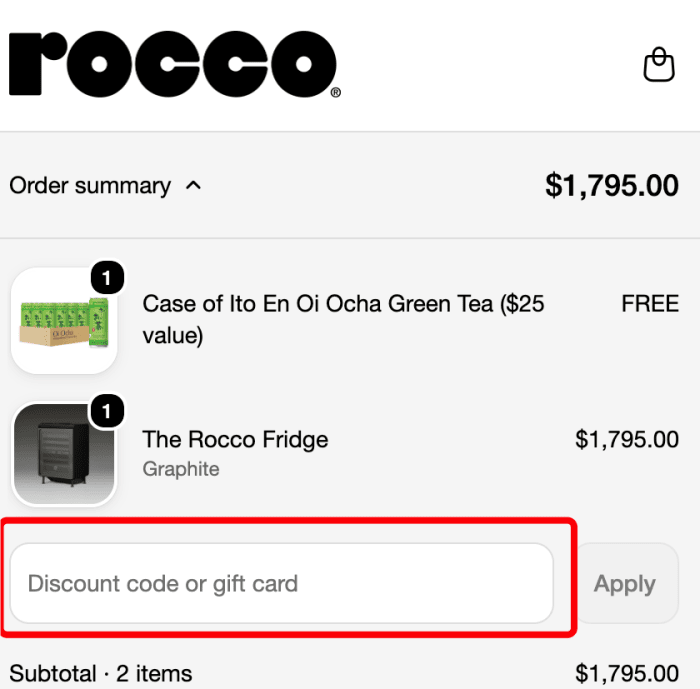 Where to enter Rocco promo code How to use Rocco promo code