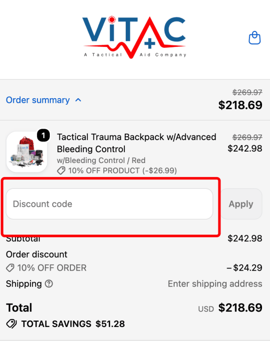 Where to enter ViTAC Solutions promo code How to use ViTAC Solutions promo code