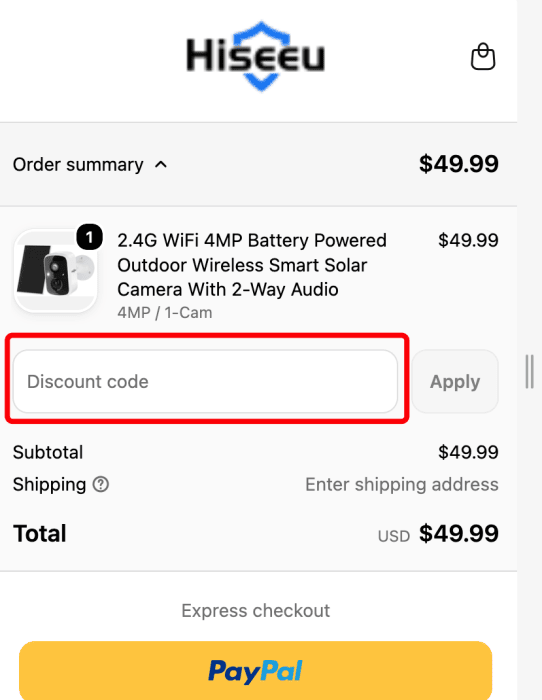 How to use Hiseeu promo code