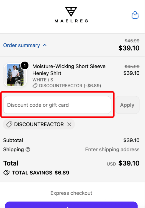 Where to enter Maelreg promo code How to use Maelreg promo code