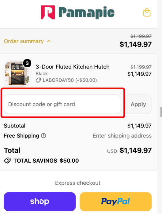 How to use Pamapic promo code