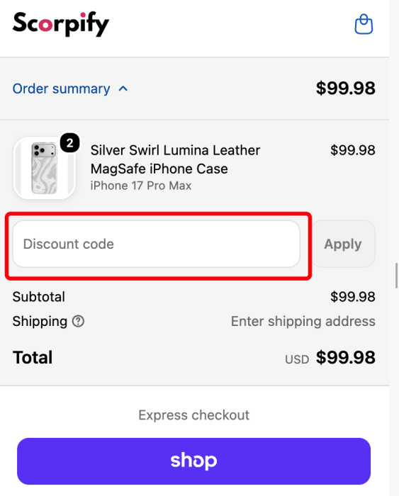 Where to enter Scorpify promo code How to use Scorpify promo code