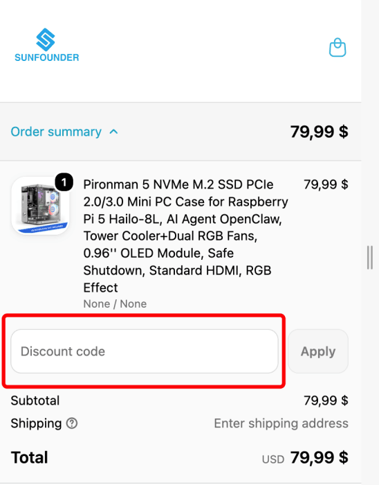 Where to enter SunFounder promo code How to use SunFounder promo code