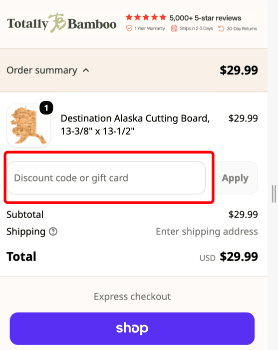 Where to enter Totally Bamboo promo code How to use Totally Bamboo promo code
