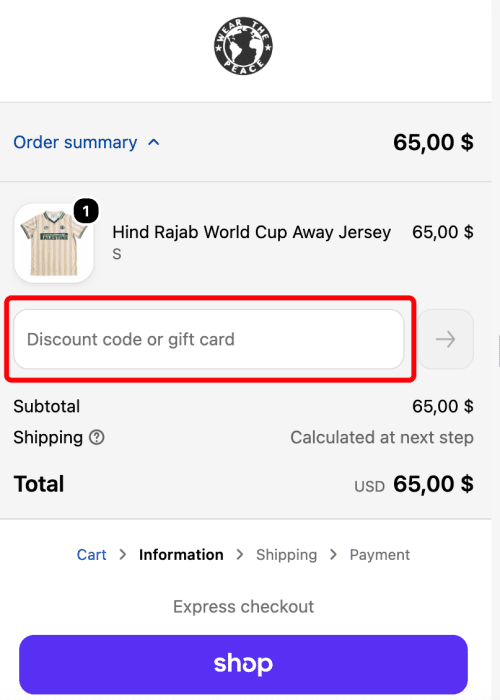 Where to enter Wear The Peace promo code How to use Wear The Peace promo code