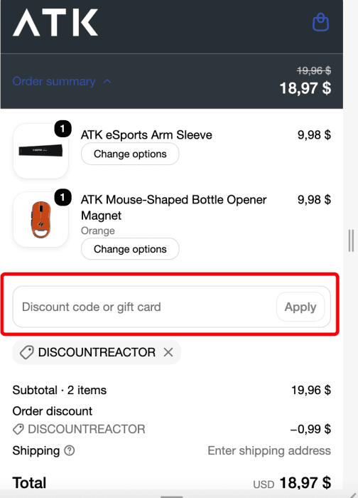 Where to enter ATK Gear promo code How to use ATK Gear promo code