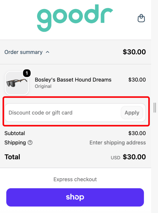 Where to enter Goodr promo code How to use Goodr promo code