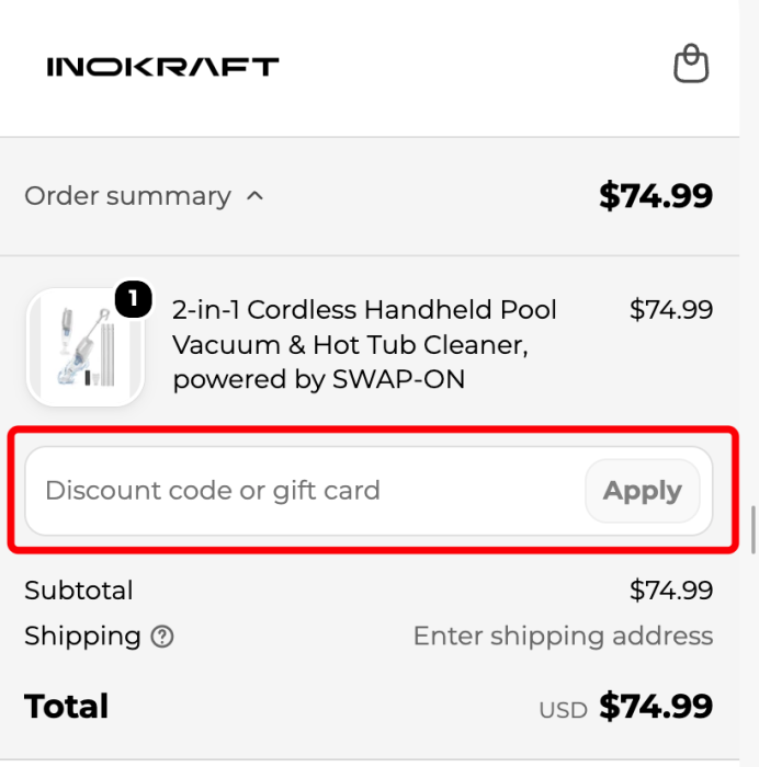 Where to enter InoKraft promo code How to use InoKraft promo code
